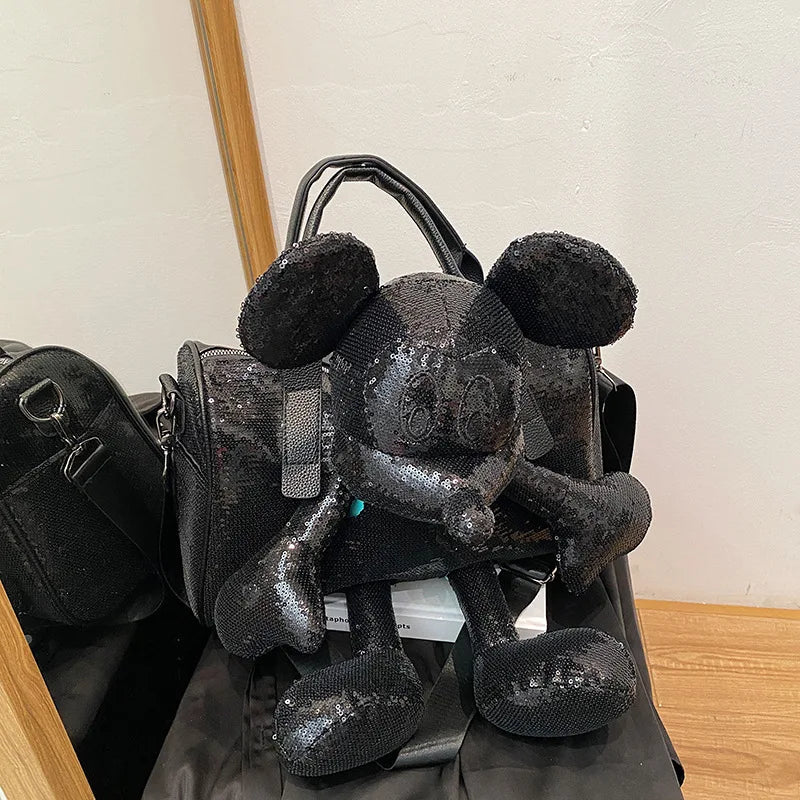 Mickey Mouse Doll Sequined Messenger Bag - itzy bitsy