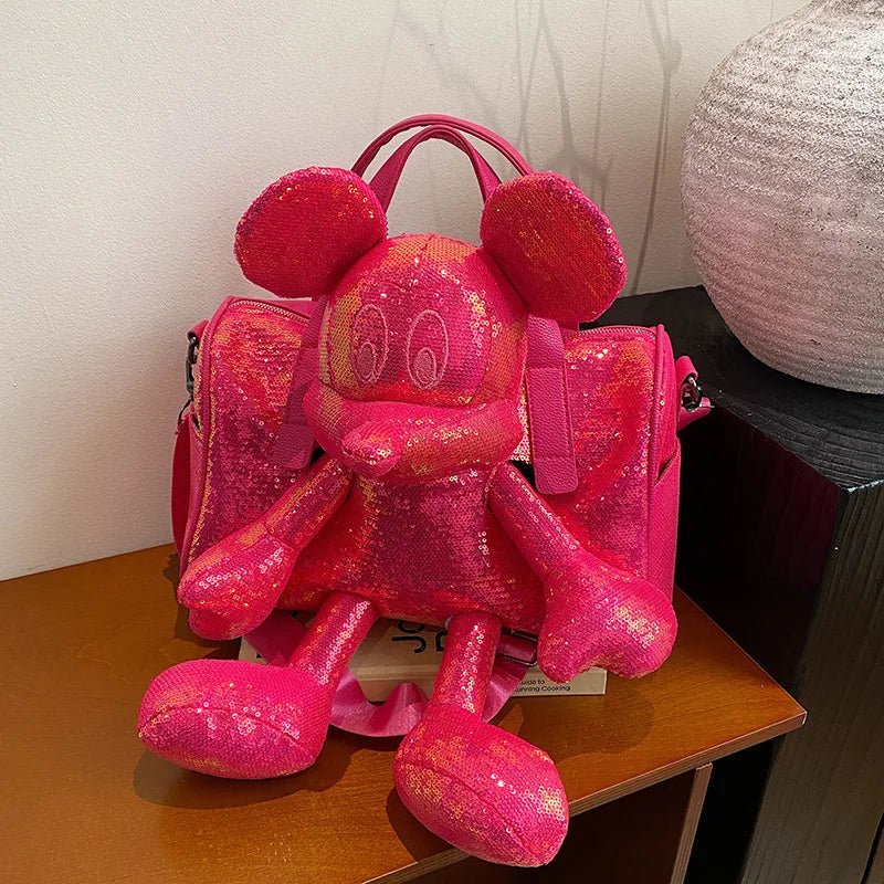 Mickey Mouse Doll Sequined Messenger Bag - itzy bitsy