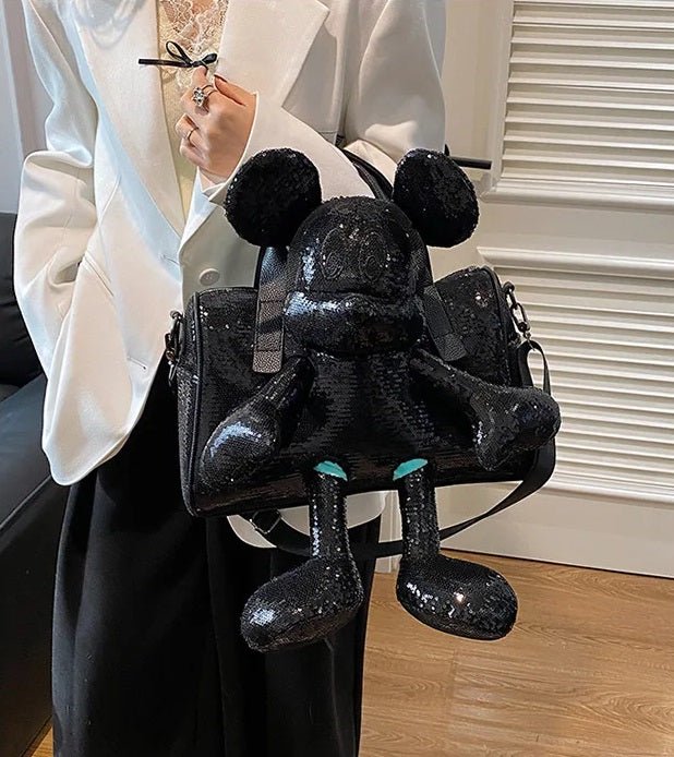 Mickey Mouse Doll Sequined Messenger Bag - itzy bitsy