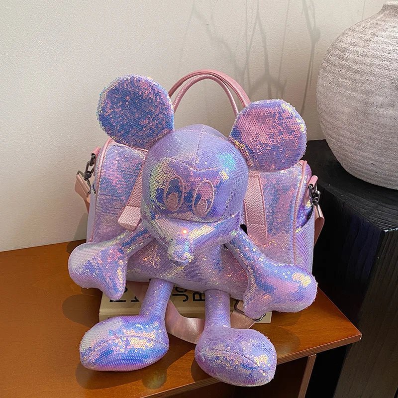 Mickey Mouse Doll Sequined Messenger Bag - itzy bitsy