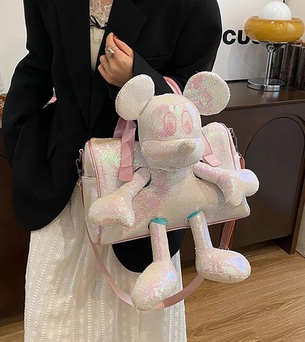 Mickey Mouse Doll Sequined Messenger Bag - itzy bitsy