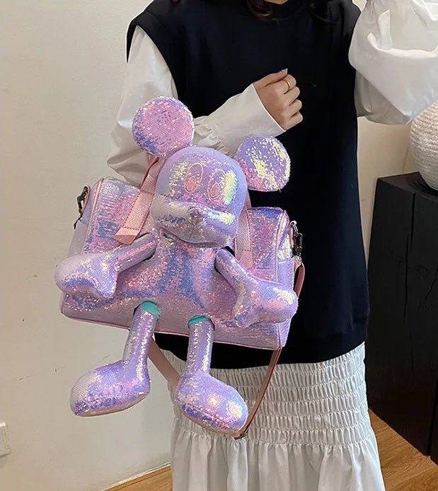 Mickey Mouse Doll Sequined Messenger Bag - itzy bitsy