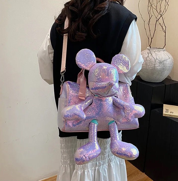 Mickey Mouse Doll Sequined Messenger Bag - itzy bitsy