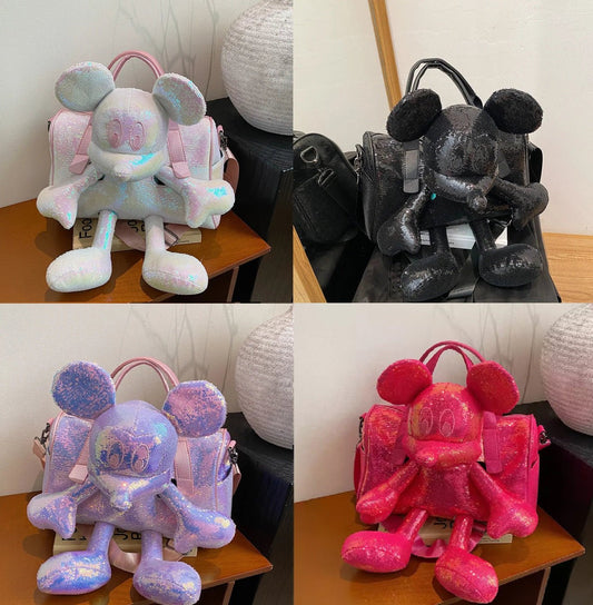 Mickey Mouse Doll Sequined Messenger Bag - itzy bitsy