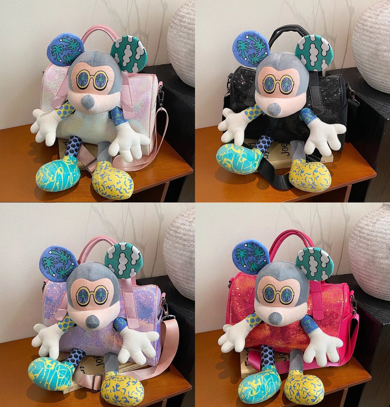 Mickey Mouse Doll Sequined Messenger Bag - itzy bitsy