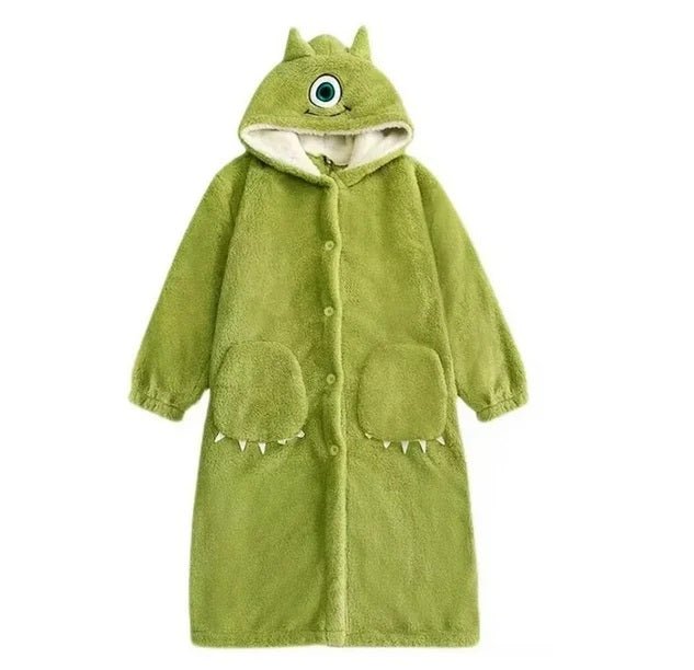 Mike Wazowski Coral Fleece Hooded Robe - itzy bitsy