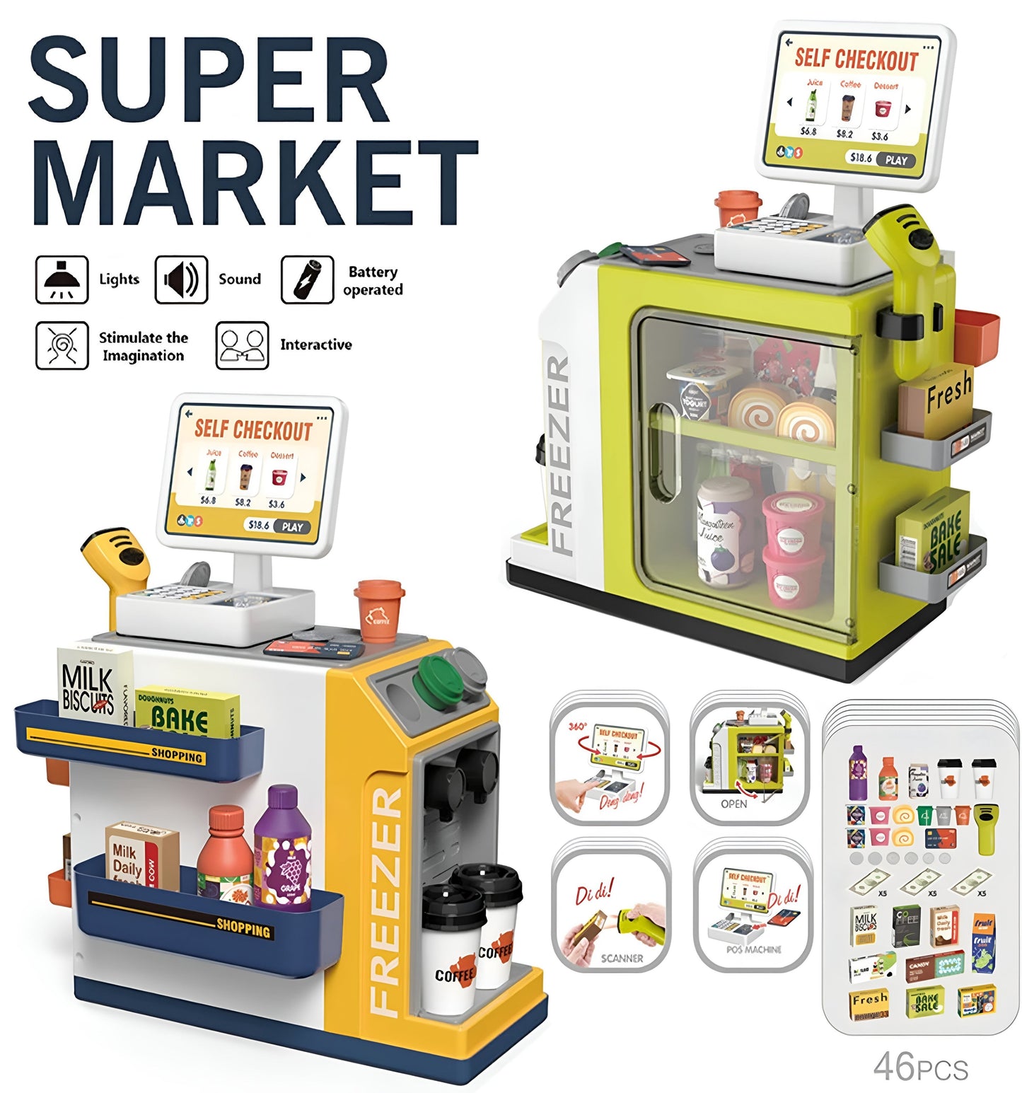 Mini Mart Cash Register Pretend Playset - itzy bitsy