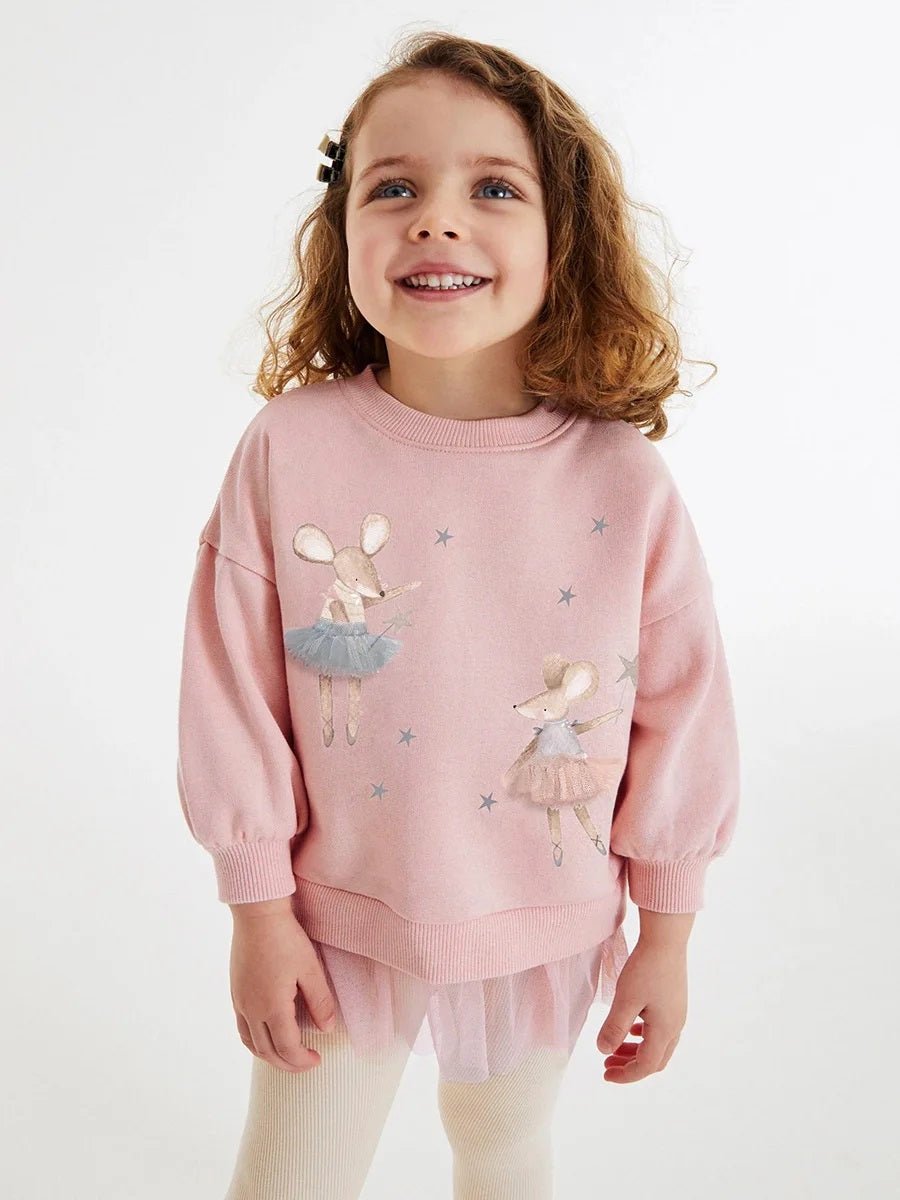 Mouse Applique Mesh Tulle Pullover - itzy bitsy