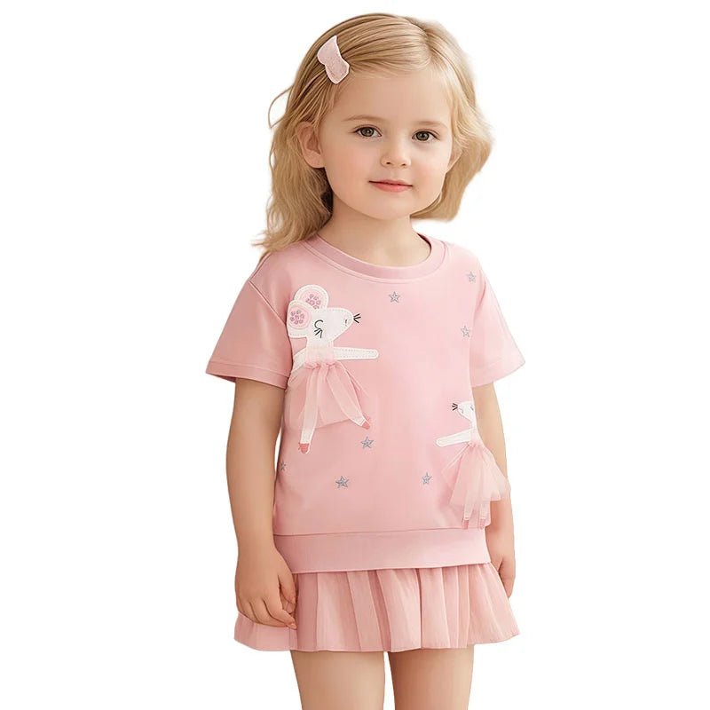 Mouse Applique Mesh Tulle T Shirt - itzy bitsy