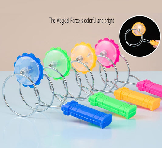 10pcs Magic Flying Top Floor Stall Novelty Toys Wholesale Colorful Luminous Spinning Top Magic Orbit Magnetic Spinning Top