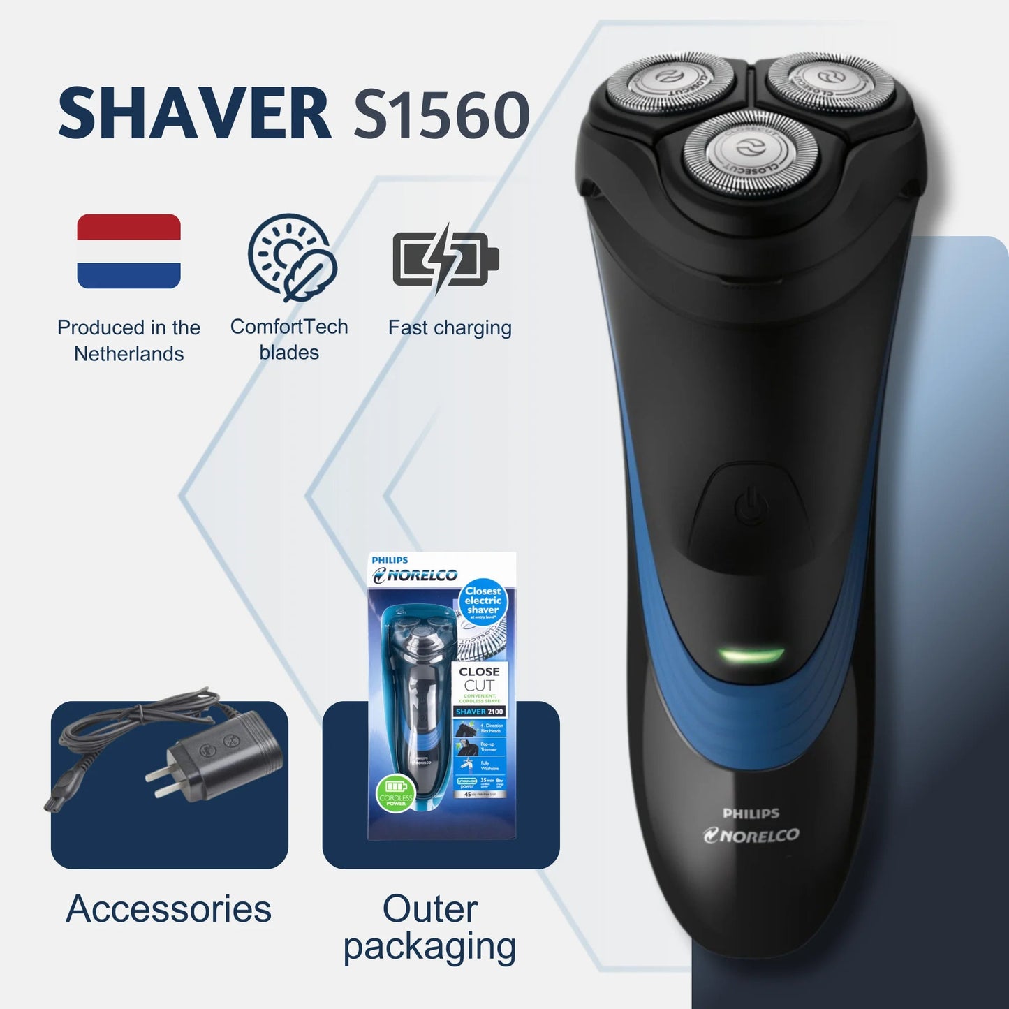 Philips Norelco Shaver 2100, S1560/81 - itzy bitsy