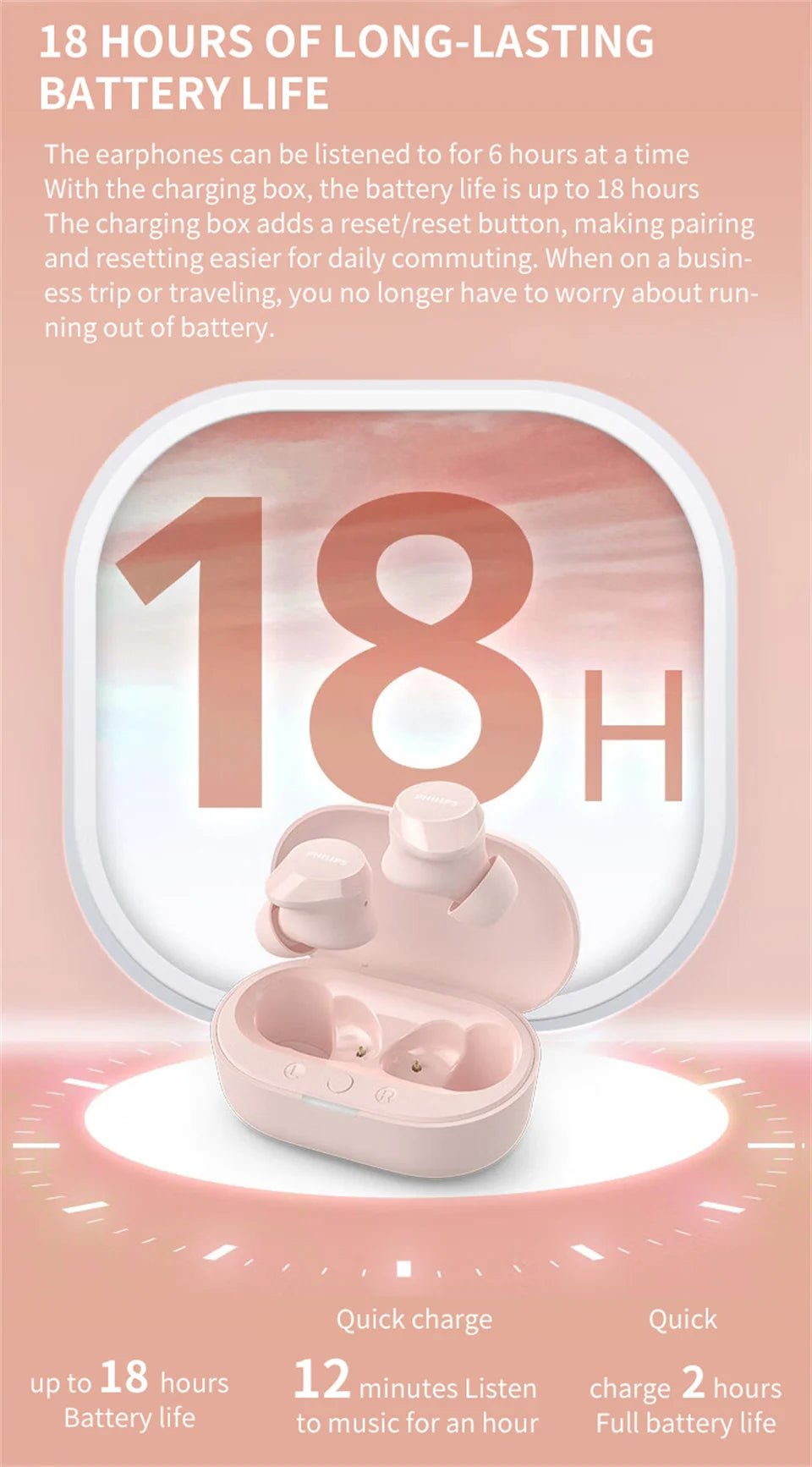 Philips TAT1209 Wireless v5.3 HiFi Earbuds - itzy bitsy