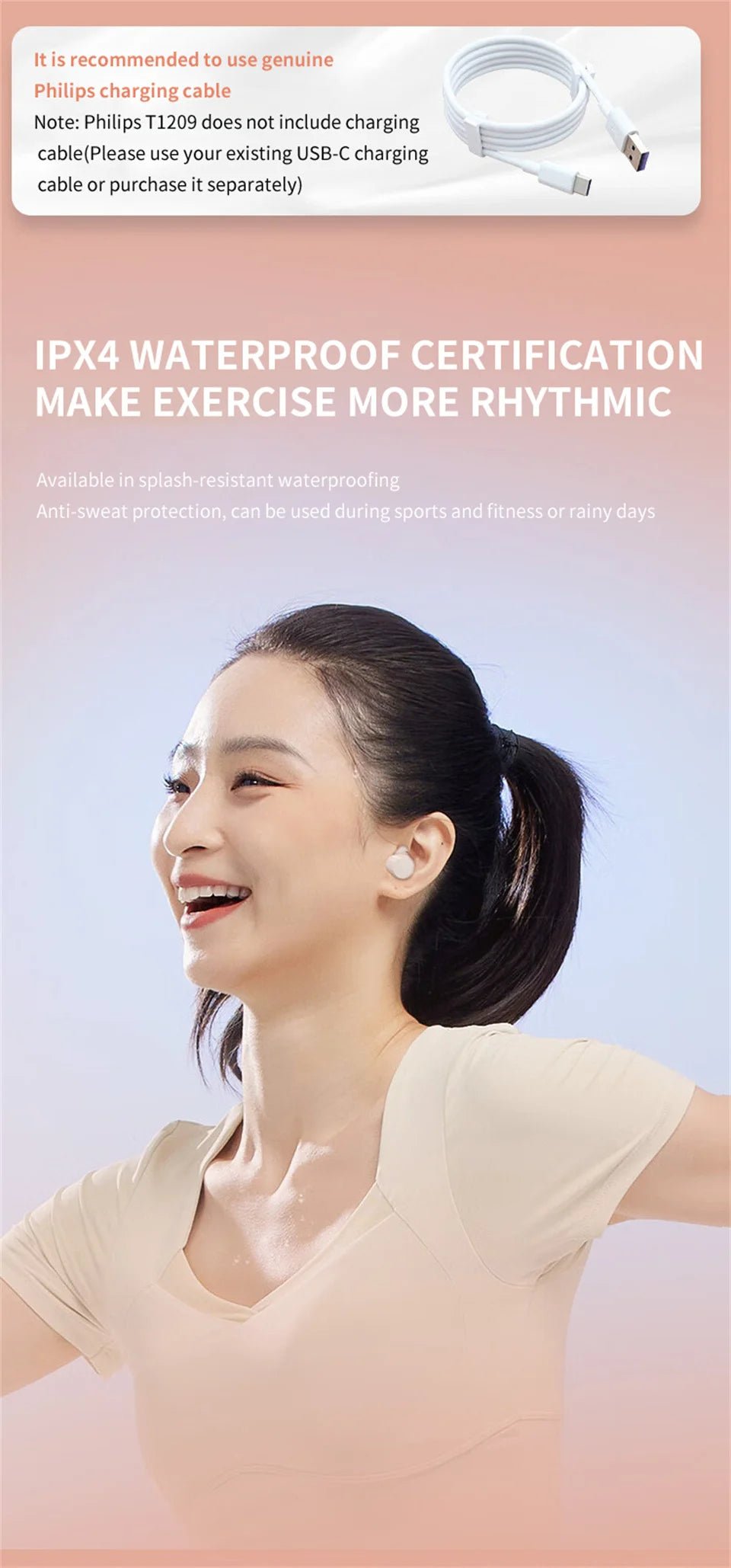 Philips TAT1209 Wireless v5.3 HiFi Earbuds - itzy bitsy