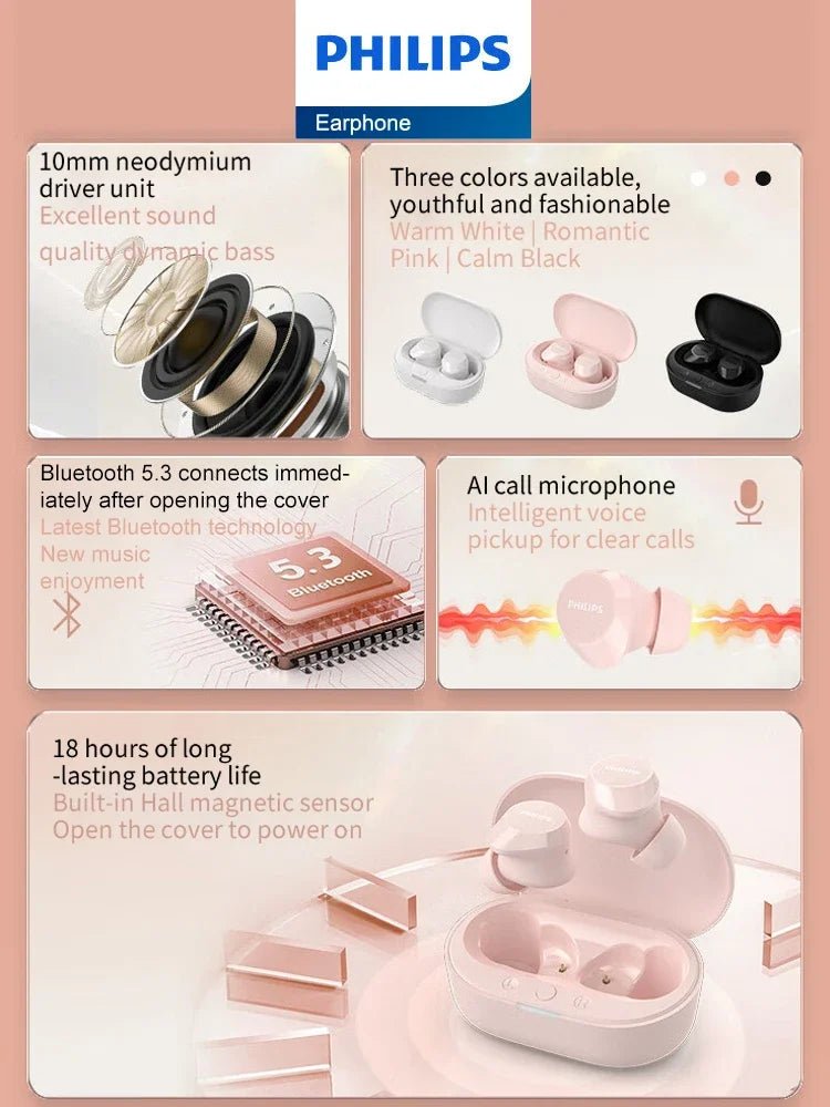 Philips TAT1209 Wireless v5.3 HiFi Earbuds - itzy bitsy