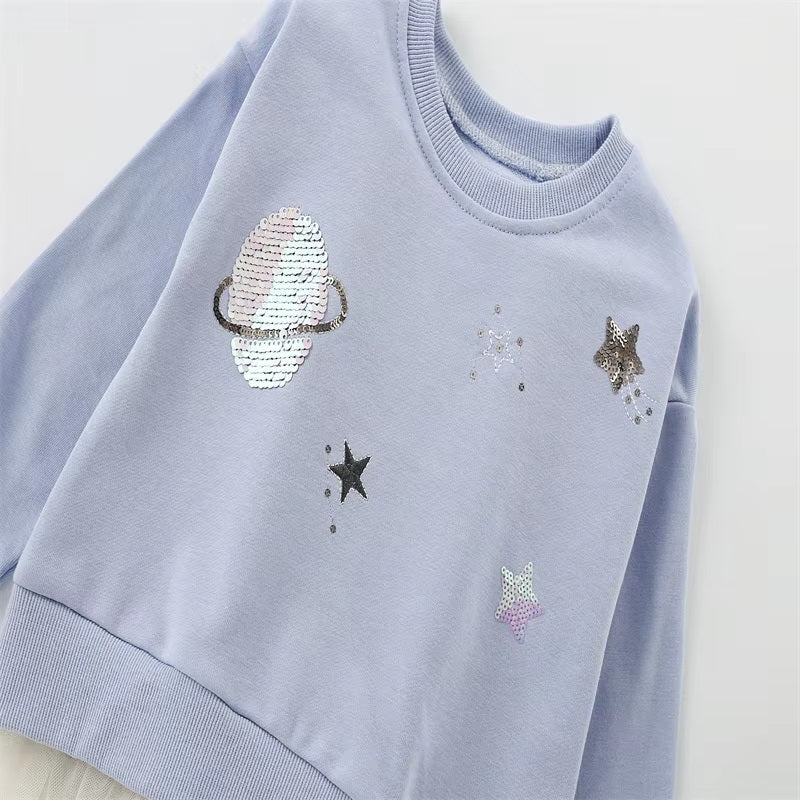 Planet Applique Mesh Tulle Pullover - itzy bitsy