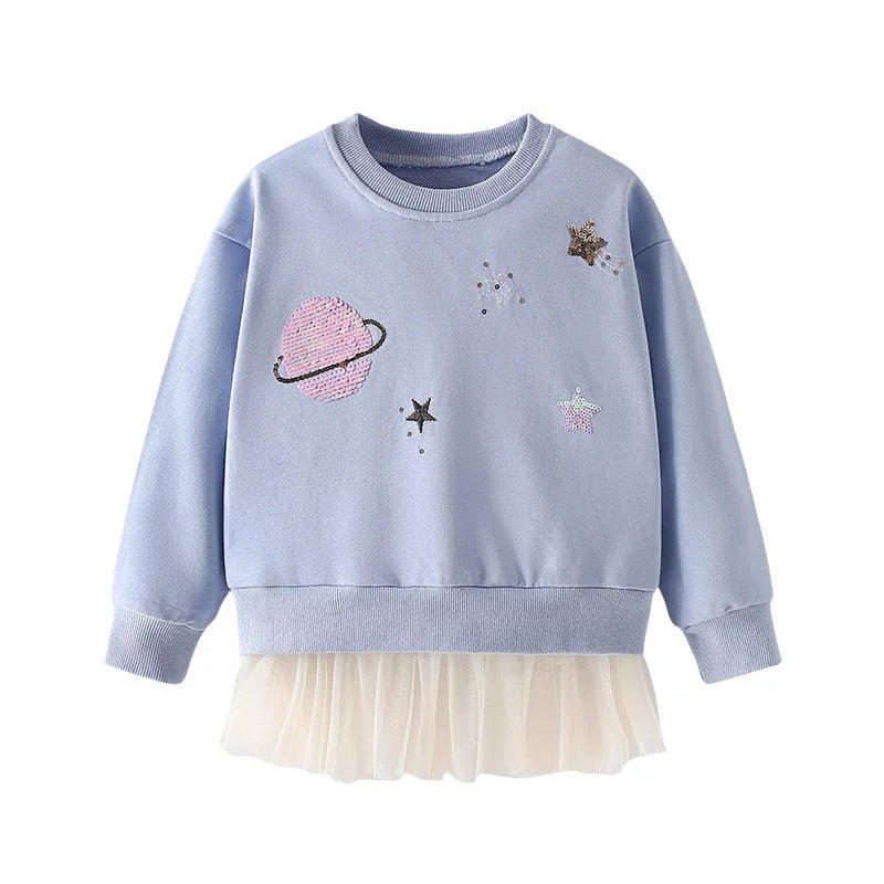 Planet Applique Mesh Tulle Pullover - itzy bitsy