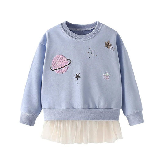 Planet Applique Mesh Tulle Pullover - itzy bitsy