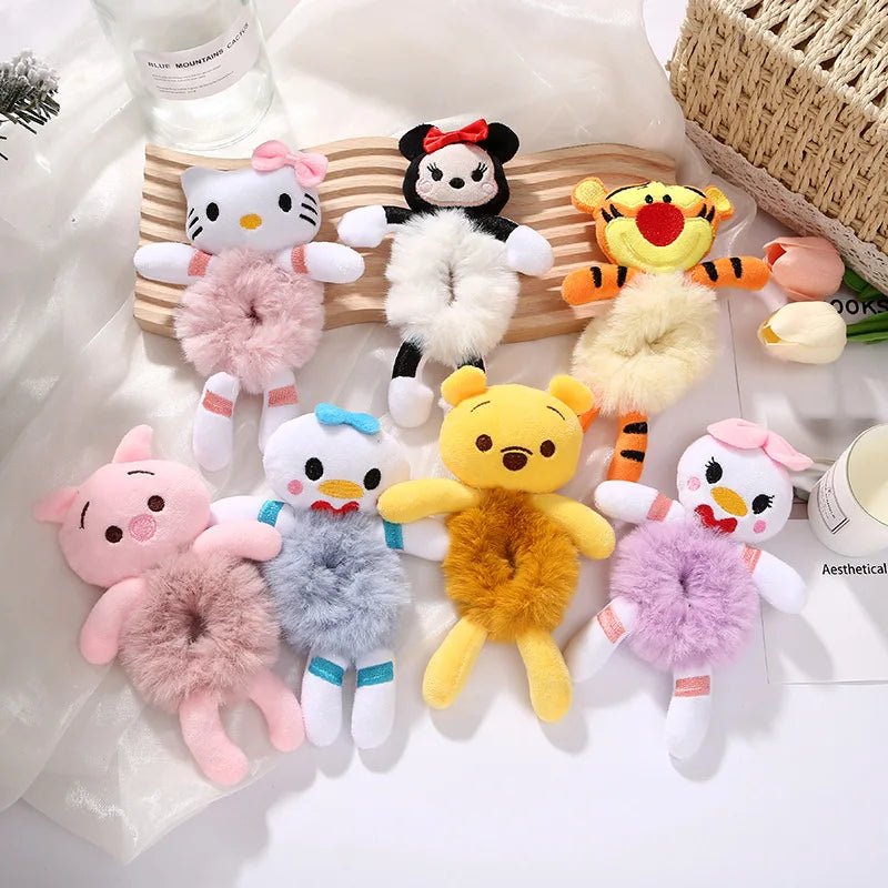 Plush Scrunchie Piglet Pooh Bear Tigger Elastic Hair Tie - itzy bitsy