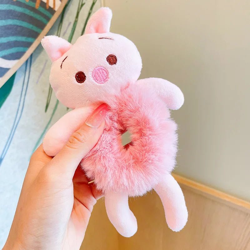 Plush Scrunchie Piglet Pooh Bear Tigger Elastic Hair Tie - itzy bitsy