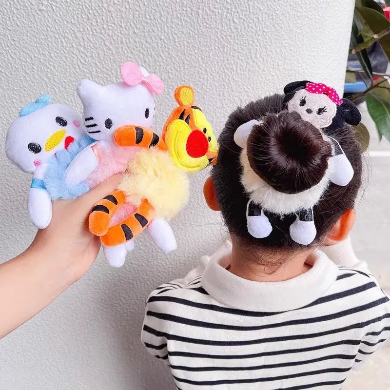 Plush Scrunchie Piglet Pooh Bear Tigger Elastic Hair Tie - itzy bitsy