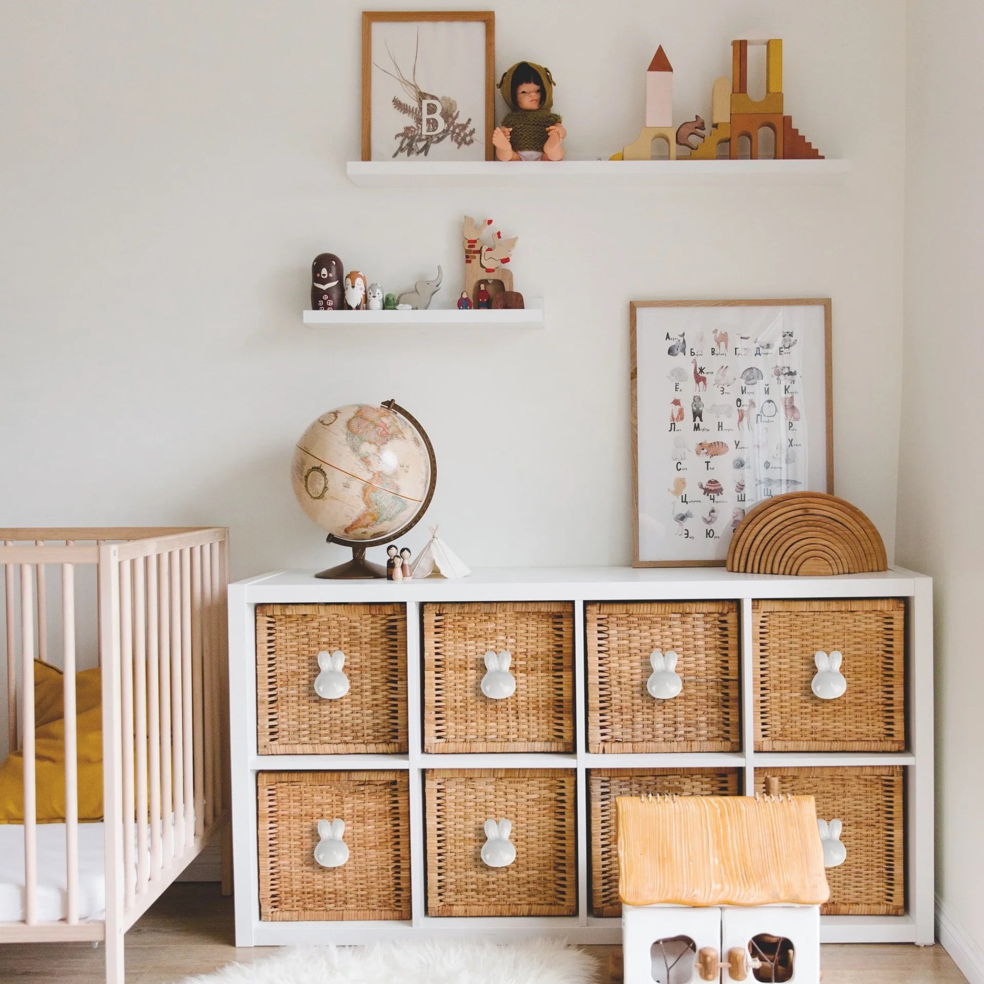 Rabbit Ceramic Door Knobs for Children's Cabinet Drawer Closet Cupboard Wardrobe - itzy bitsy