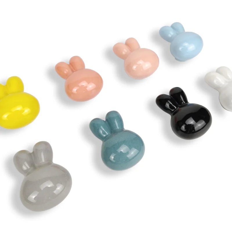 Rabbit Ceramic Door Knobs for Children's Cabinet Drawer Closet Cupboard Wardrobe - itzy bitsy