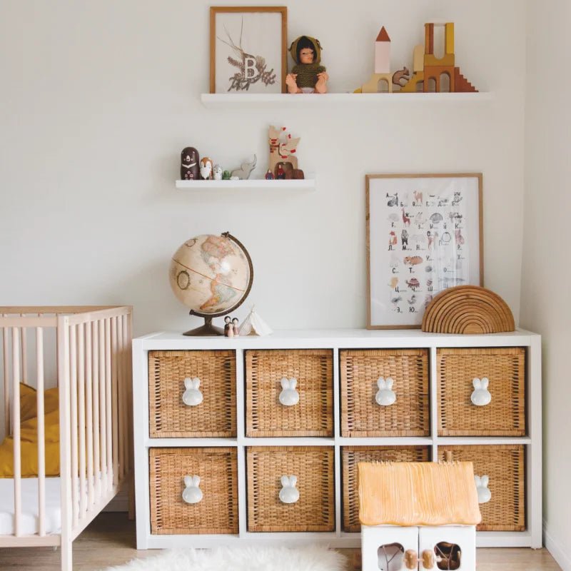 Rabbit Ceramic Door Knobs for Children's Cabinet Drawer Closet Cupboard Wardrobe - itzy bitsy