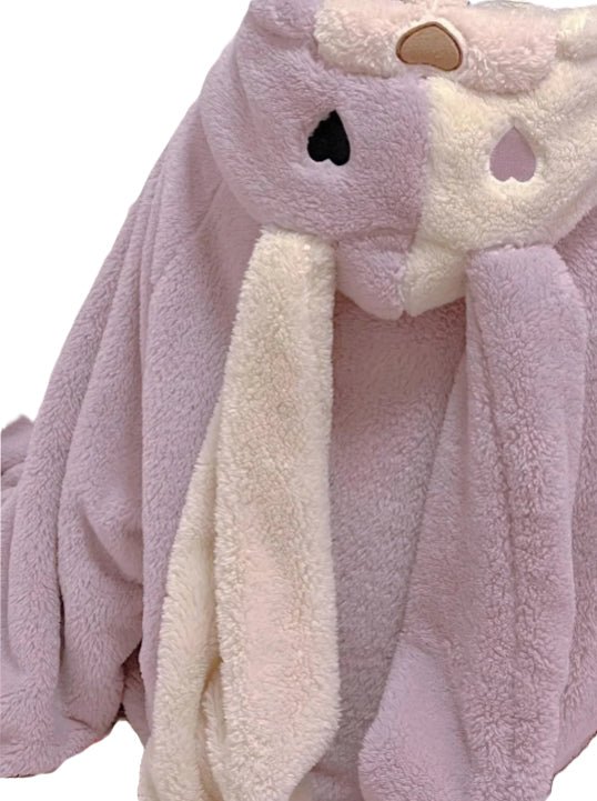Rabbit Hooded Coral Fleece Robe - itzy bitsy