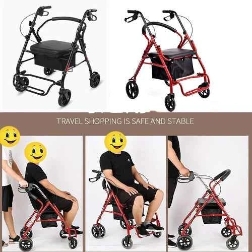 Walking Frame Lightweight Compact Foldable Rollator Mobility Walker Euro Style