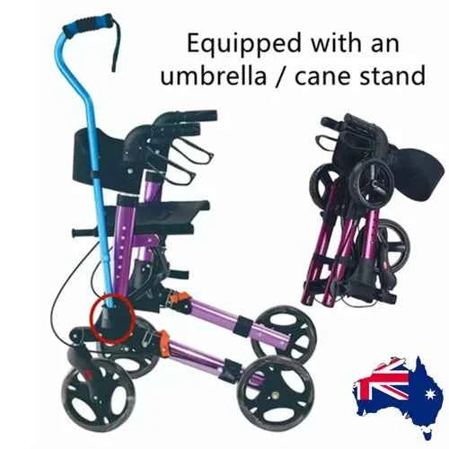 Rollator Walkers Foldable Walking Frame Seniors Rollator Mobility Walker Purple