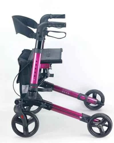 Mobility Rollator Walking Frame Foldable With Seat Bag Aluminium Lightweight