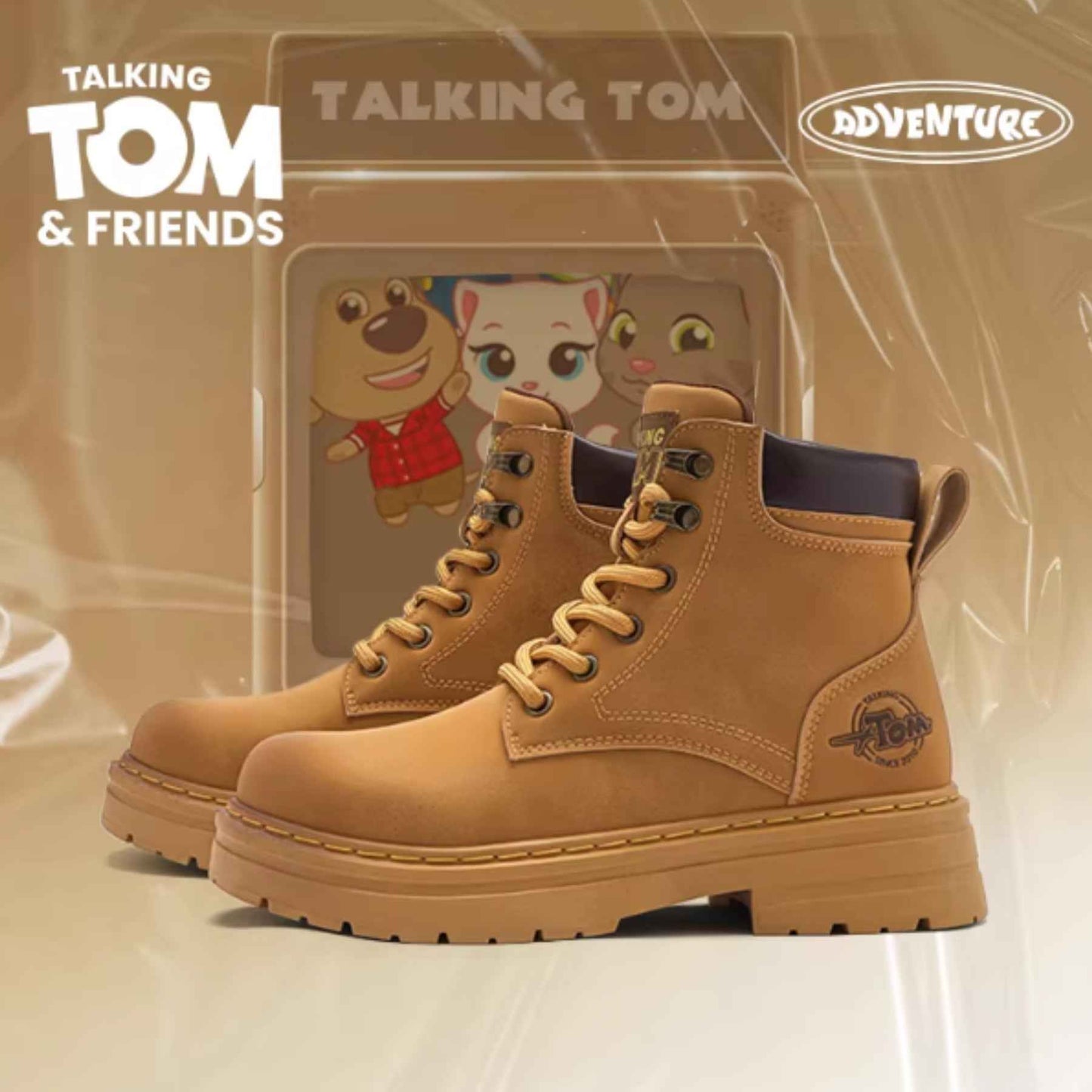 TALKING TOM | High-Top Cargo Boots - Khaki