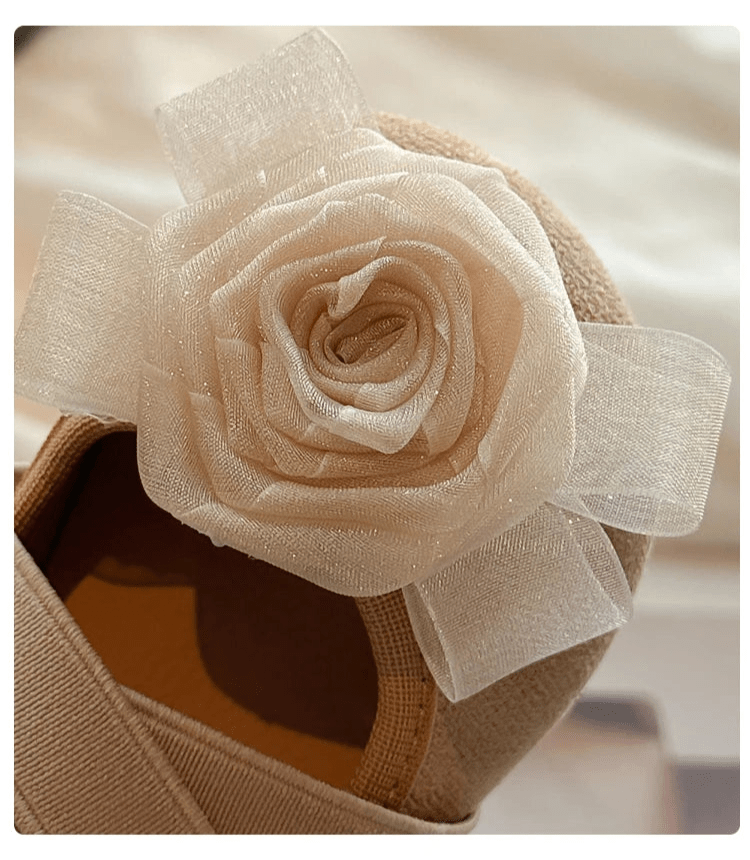 Slip - on Kids Moccasins with Sweet Flowers Flats Soft Sole Princess Shoes - itzy bitsy