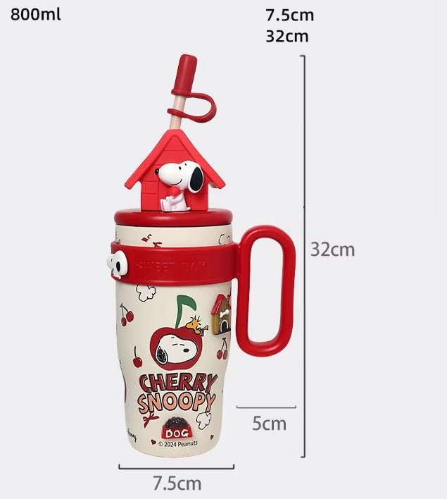 Snoopy & Friends Stainless Steel Vacuum Insulated Water Bottle 800ml - itzy bitsy