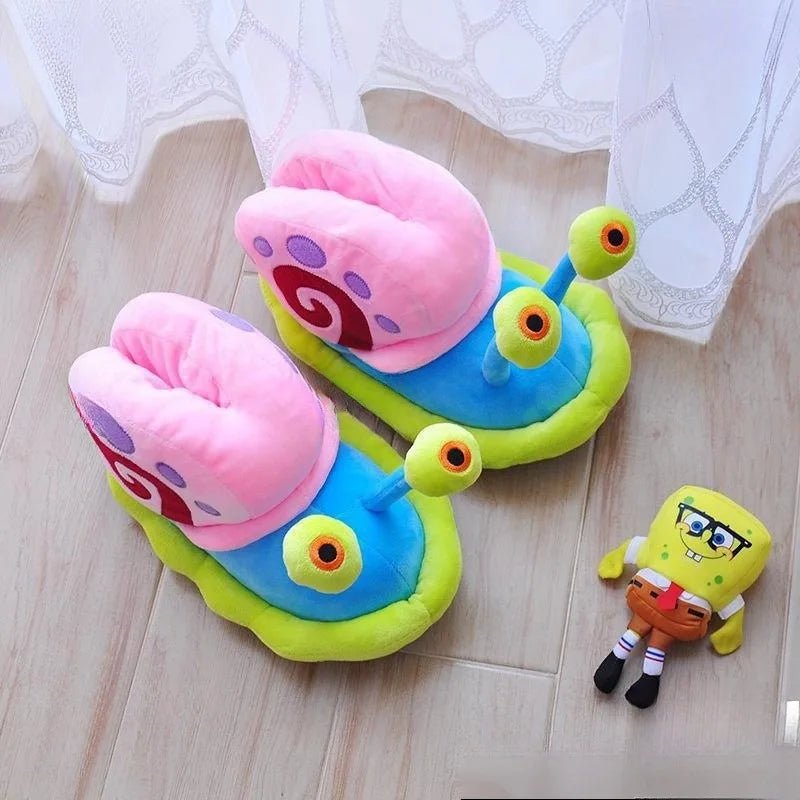 SpongeBob Gary The Snail Plush Slippers - itzy bitsy