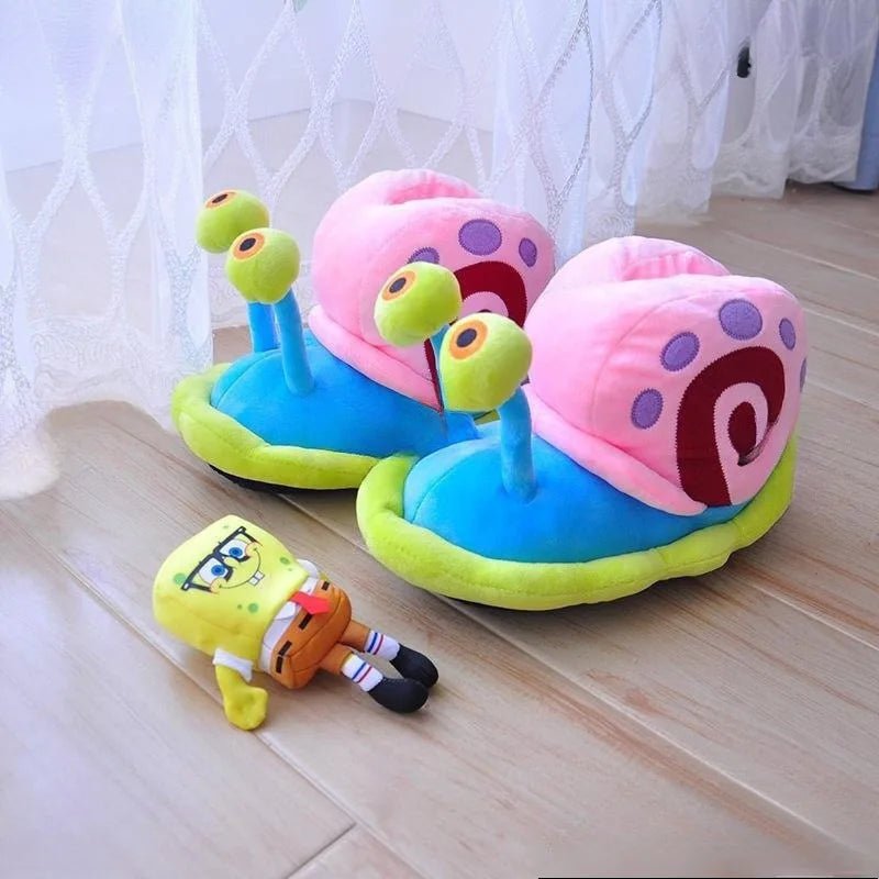 SpongeBob Gary The Snail Plush Slippers - itzy bitsy