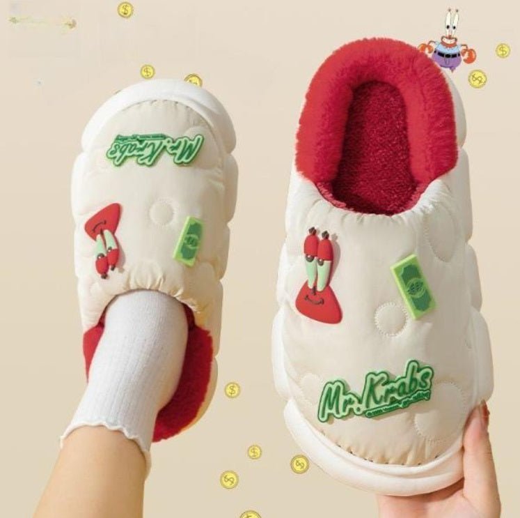 SpongeBob Patrick Mr. Krab Fleece Slippers - itzy bitsy