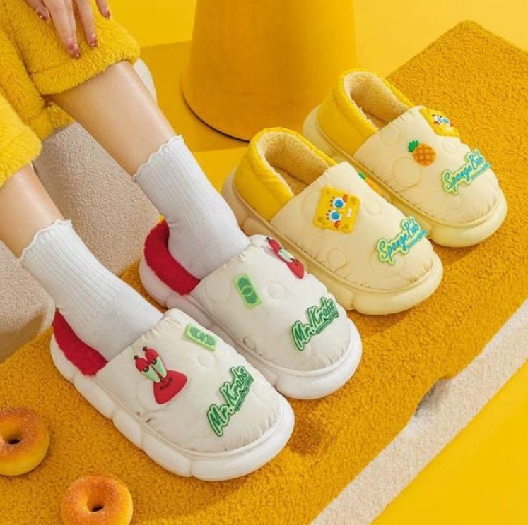 SpongeBob Patrick Mr. Krab Fleece Slippers - itzy bitsy