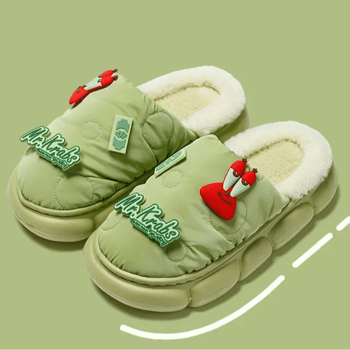 SpongeBob Patrick Mr. Krab Fleece Slippers - itzy bitsy