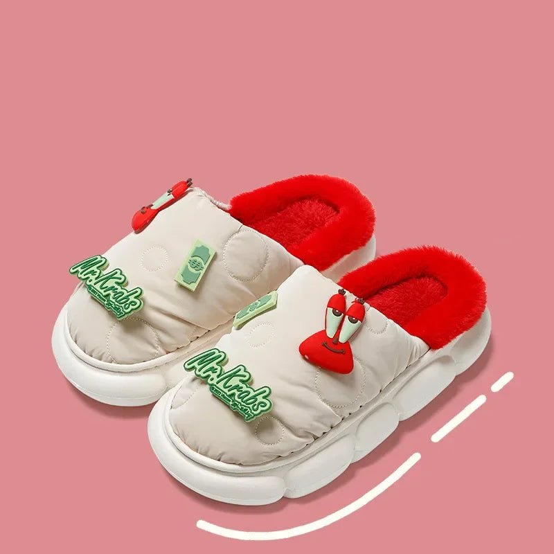 SpongeBob Patrick Mr. Krab Fleece Slippers - itzy bitsy