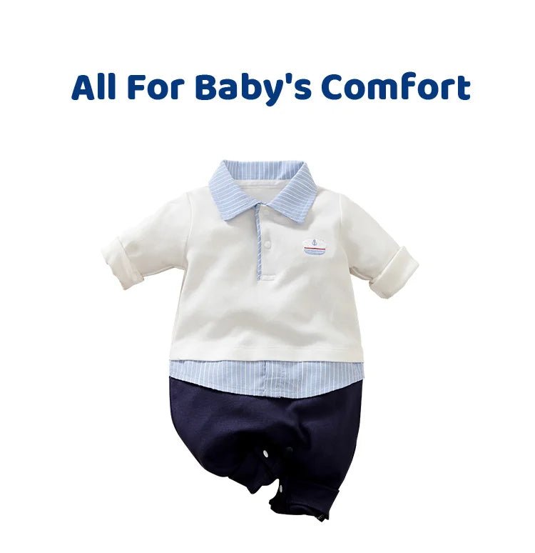 Spring and Autumn Boys' Cute Gentleman Casual Bodysuit - itzy bitsy
