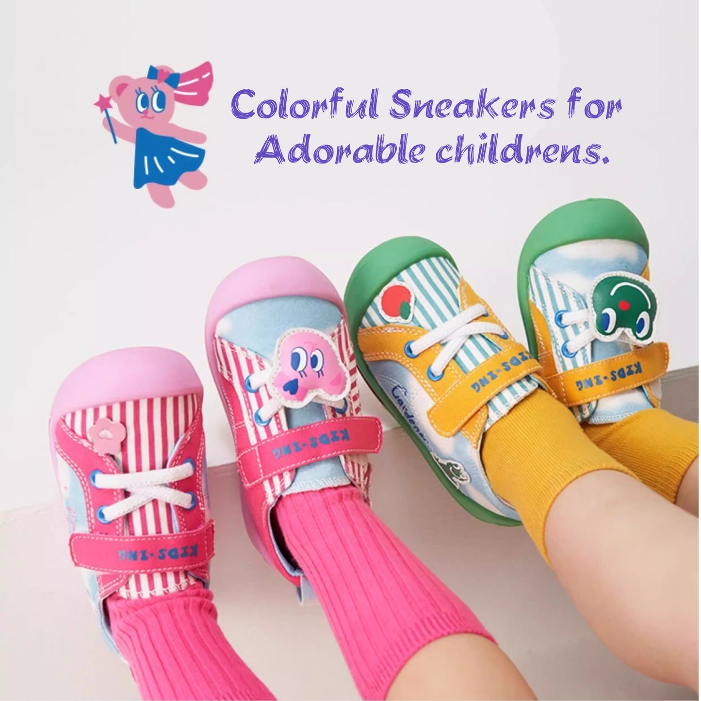 Kidsing Kedi Star Toddler Canvas Shoes Non-Slip Soft Sole Sneakers