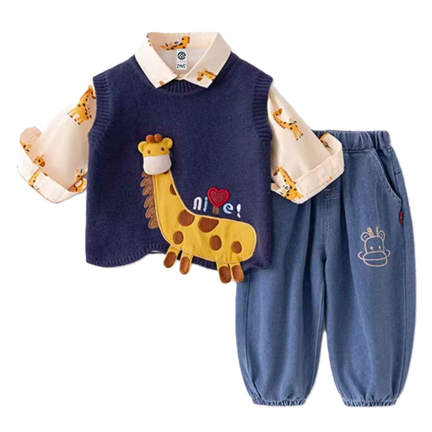 Boy's Geoffrey Spring & Autumn Outfit 3Pcs Set