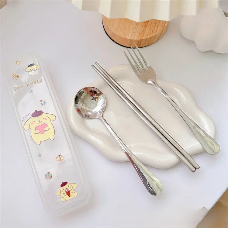 Stainless Steel Tableware 3 - piece Set for Girls - itzy bitsy