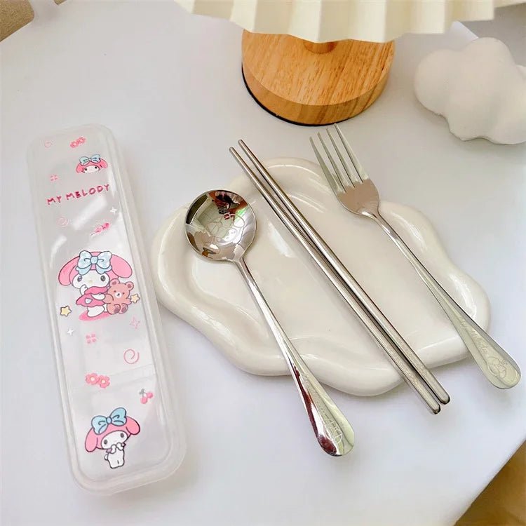 Stainless Steel Tableware 3 - piece Set for Girls - itzy bitsy