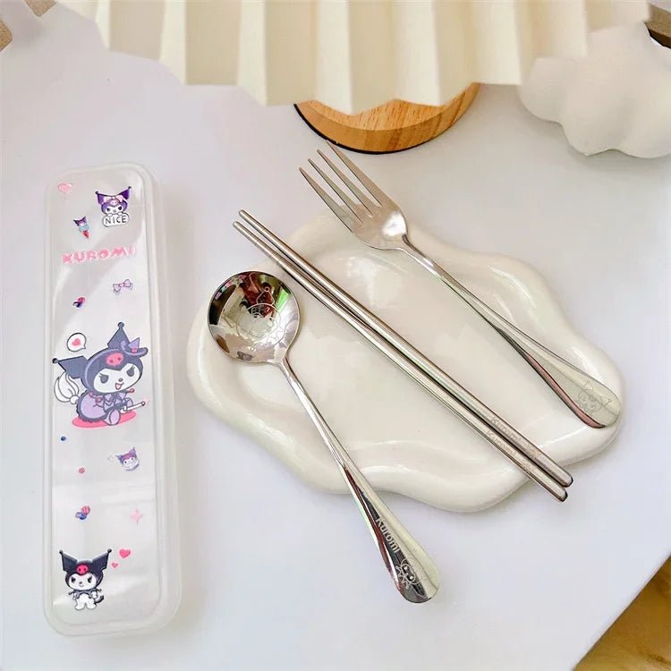 Stainless Steel Tableware 3 - piece Set for Girls - itzy bitsy