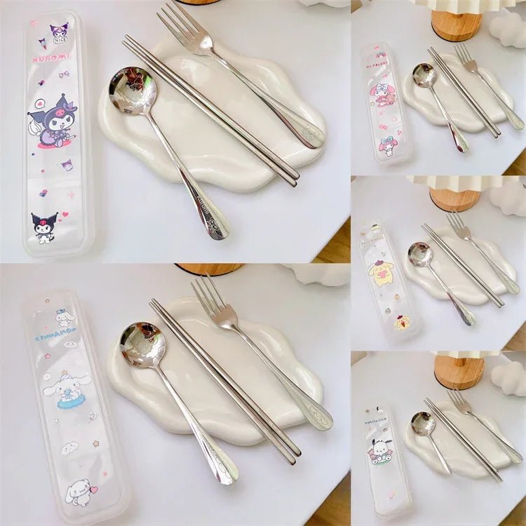 Stainless Steel Tableware 3 - piece Set for Girls - itzy bitsy