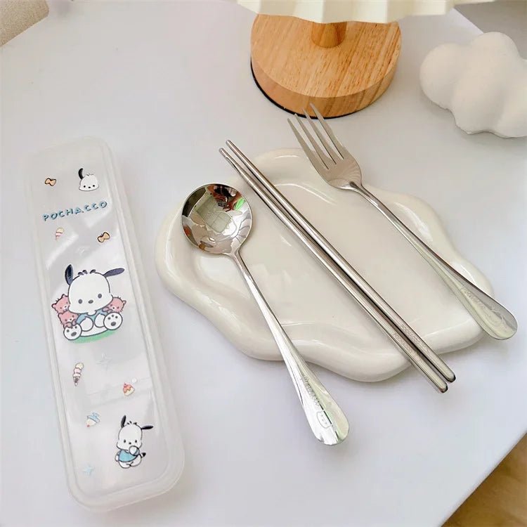 Stainless Steel Tableware 3 - piece Set for Girls - itzy bitsy