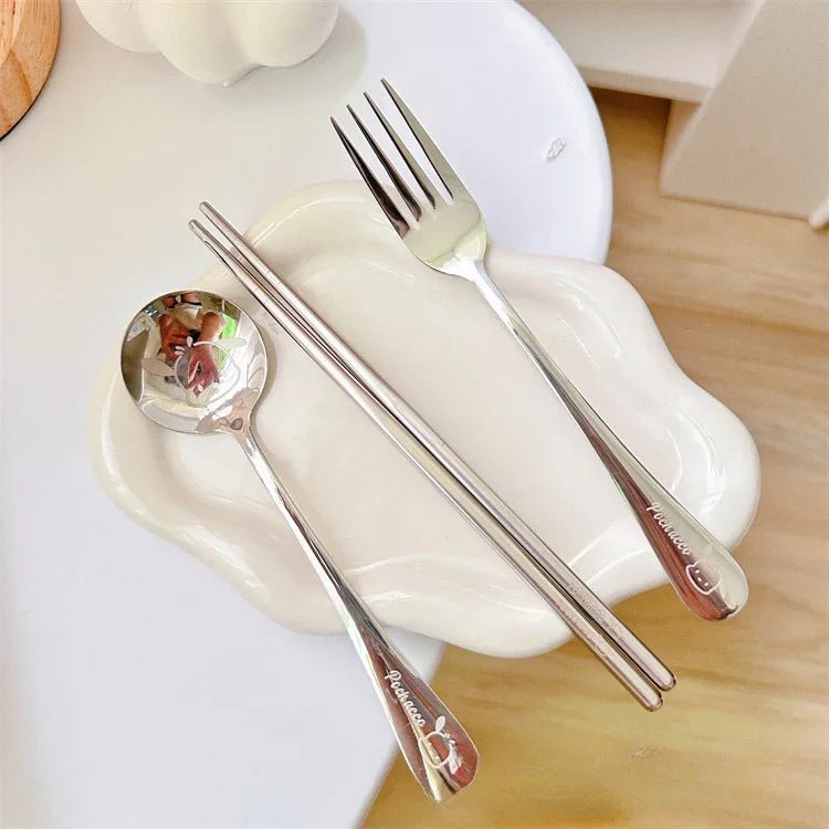 Stainless Steel Tableware 3 - piece Set for Girls - itzy bitsy