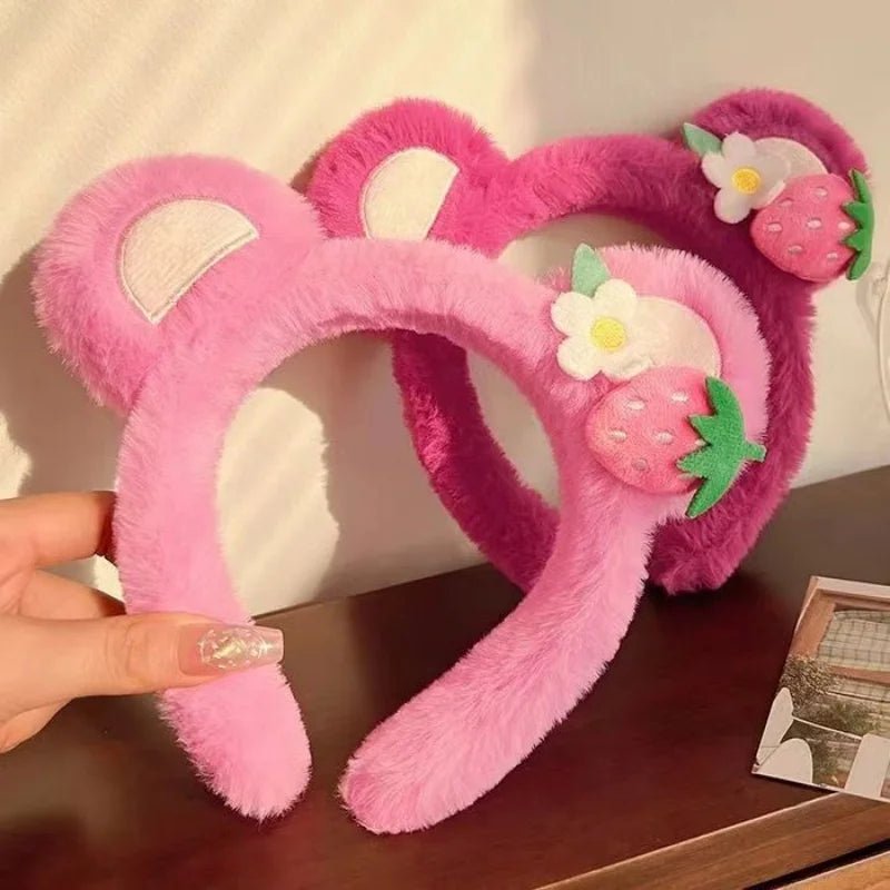 Strawberry Bear Plush Headband - itzy bitsy